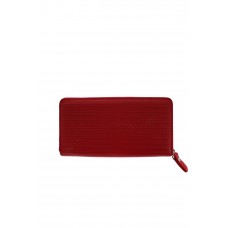 2600 Yılka Deri Bayan Cüzdanı Hasır Kırmızı